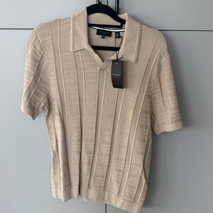 Ted Baker Taupe Textured Polo Shirt